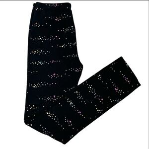 ✅ 5 for $25 - Iridescent Starry Black Leggings, Girls Size 14/16